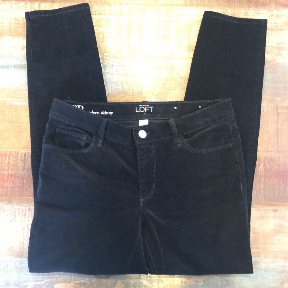 Ann Taylor Loft Black Corduroy Jeans 8P NWOT